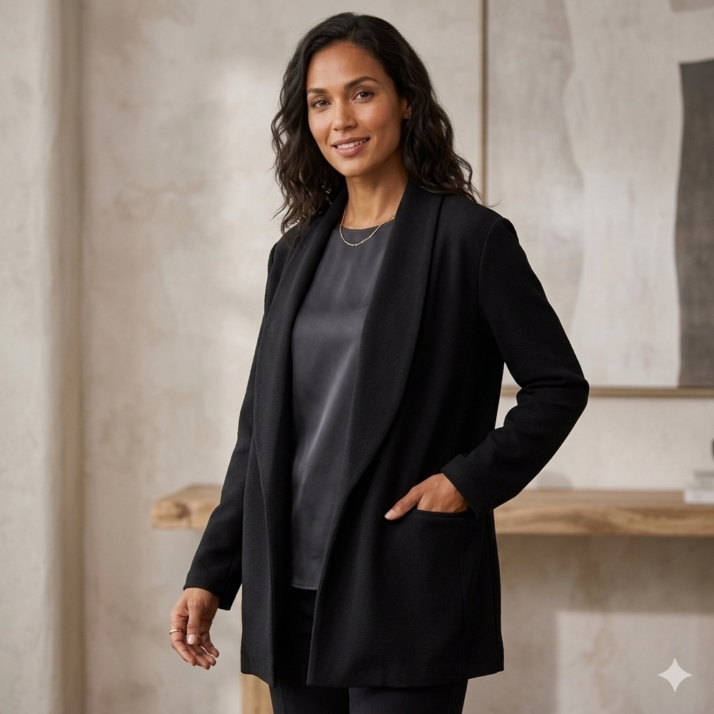 Maurices Black Open-Front Blazer Jacket Size 2 XL